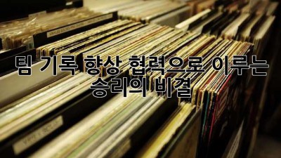 팀 기록 향상: 협력으로 이루는 승리의 비결